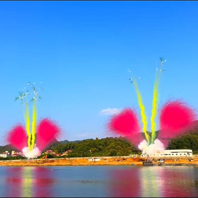 Fábrica china Fuegos artificiales de pastel de día Fuegos artificiales de humo de colores
