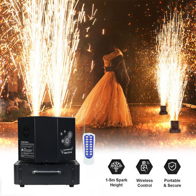 Liuyang 1300W 360 Rotación doble doble cabeza Cold Sparkler girando máquina de chispa fría girando máquina de escenario de fuegos artificiales