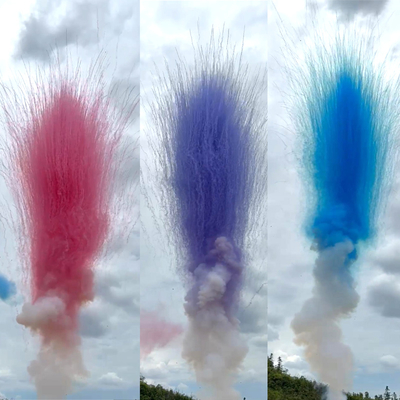 25 Disparos Fuegos Artificiales Precio Barato Chino Mayorista Color Humo Diurno Pastel Fuegos Artificiales Profesional Humo Bengalas Bombas para Boda