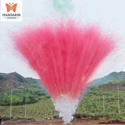 Batería de fuegos artificiales de 100 disparos para el día, fuegos artificiales tipo pastel, sin residuos, sin tubo interno, fuegos artificiales de humo colorido, pastel pirotécnico