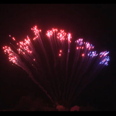 Fábrica china al por mayor 1.2'' 13 tiros fila única S torta fuegos artificiales azul a rojo a blanco Strobe Mandarín fuegos artificiales al aire libre