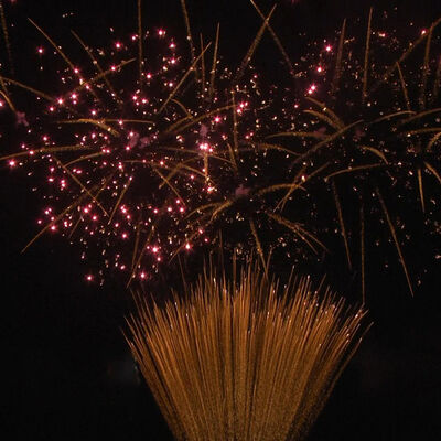 Fuegos artificiales de pastel de 1.2 pulgadas y 100 disparos, 1.3G, pirotecnia profesional certificada UN0335 para celebraciones al aire libre