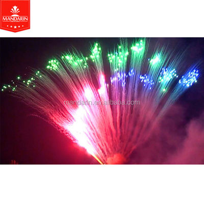 Los nombres del mandarín de Pyrotechnik de fuegos artificiales exhiben la pirotecnia profesional del saludo de la torta 100 tiros