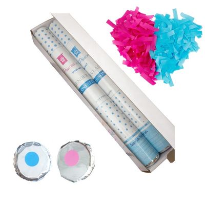 El género revela el cañón azul del confeti del polvo de Holi del ventilador del color del rosa del partido