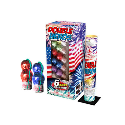 Fuegos artificiales dobles de los héroes de la bomba de los proyectiles de artillería chinos del bote de la celebración