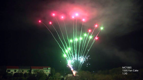 150 disparos China Display profesional fuegos artificiales pastel 1.3g Un0335 pirotecnia